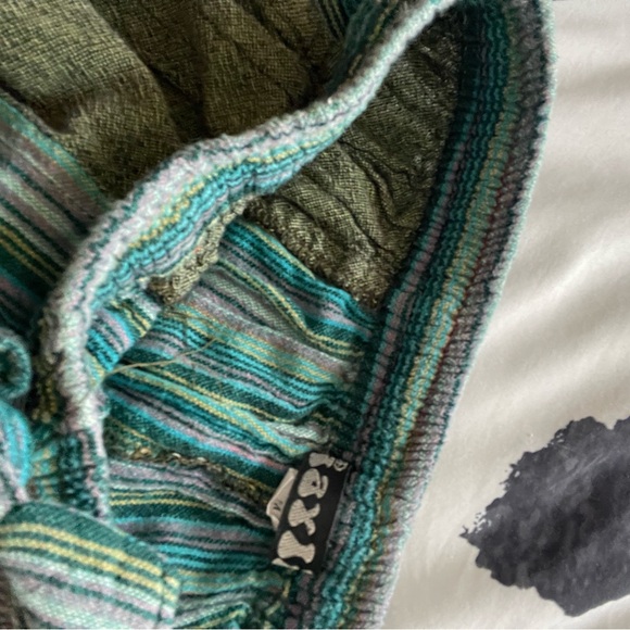 Jayli blue and green cotton pants. - Picture 2 of 3